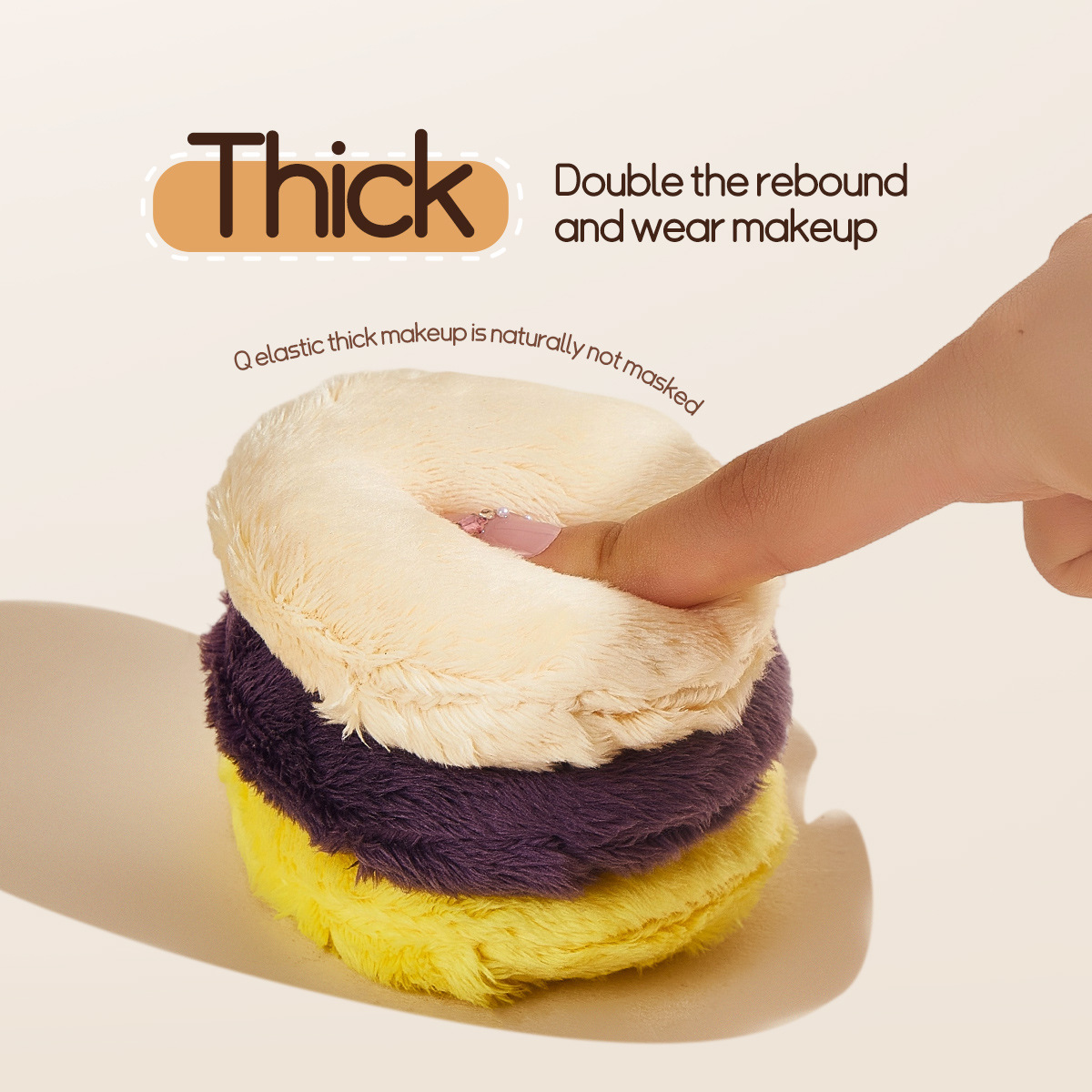 Long Plush Powder Puff | Soft Flocking, Skin‑Friendly, Perfect for Loose Powder & Setting Makeup, Premium Beauty Tool
