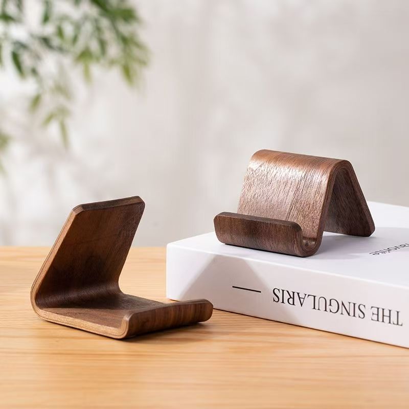Walnut Wood Phone Base Simple Universal Desktop Office Creative Stand Tablet Lazy Storage Rack