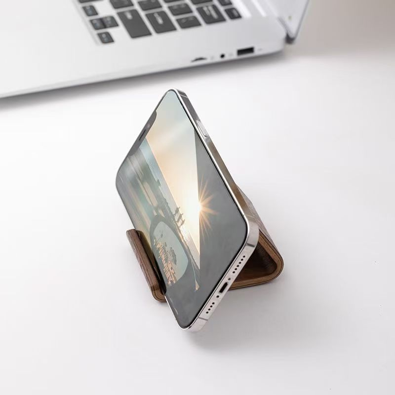 Walnut Wood Phone Base Simple Universal Desktop Office Creative Stand Tablet Lazy Storage Rack
