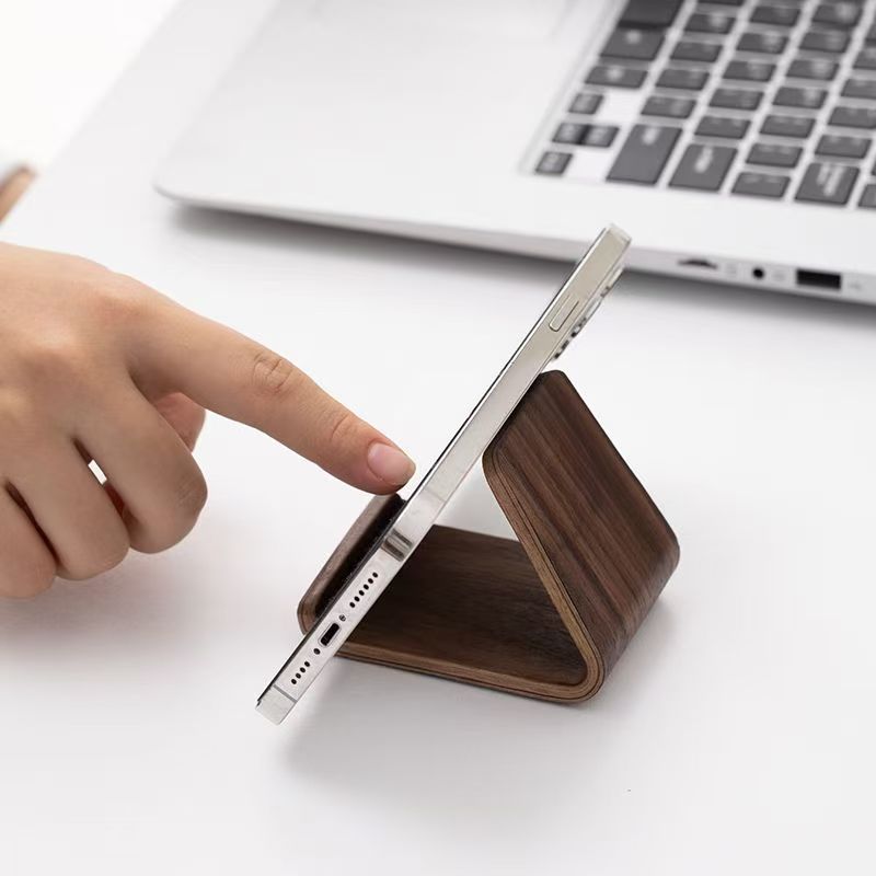 Walnut Wood Phone Base Simple Universal Desktop Office Creative Stand Tablet Lazy Storage Rack
