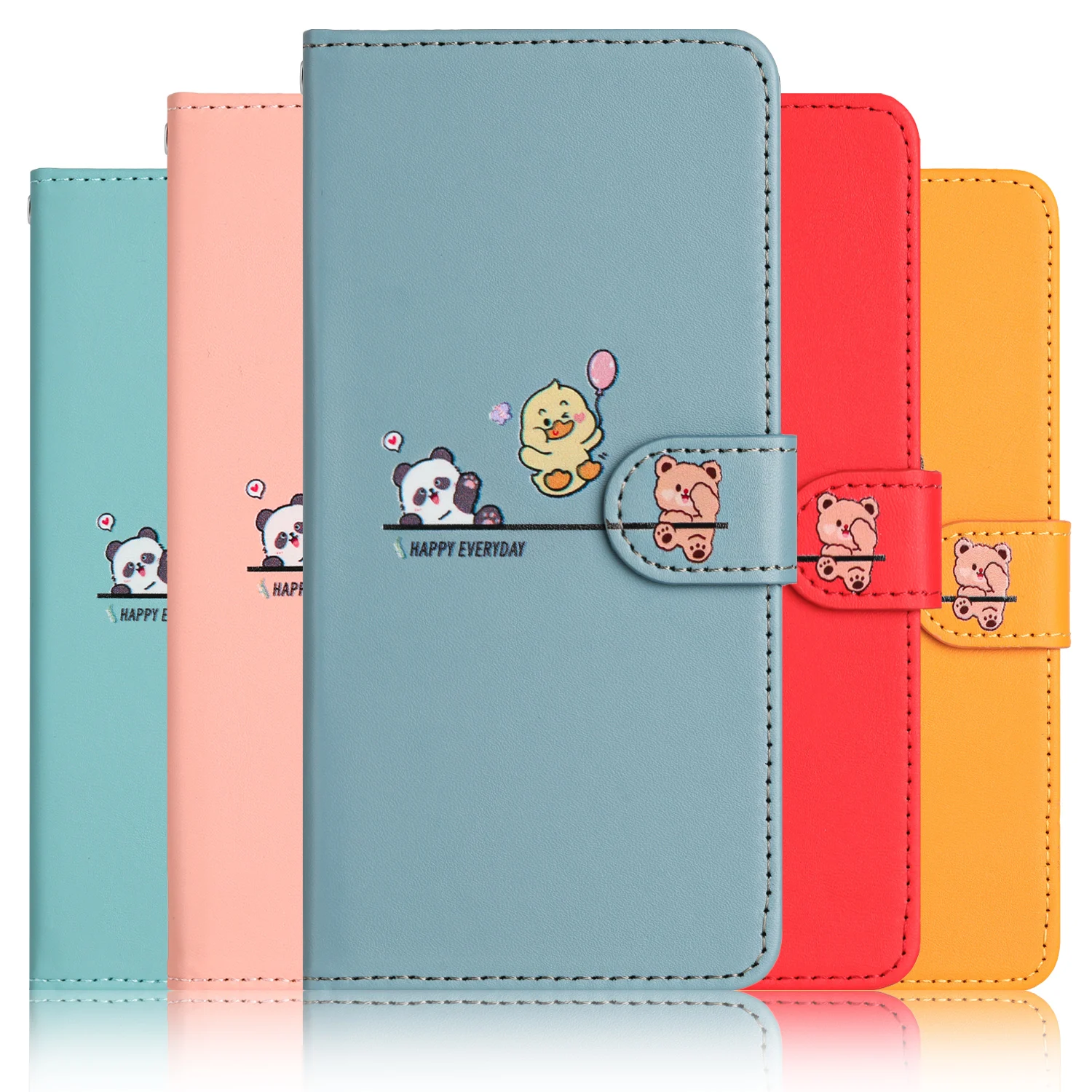 3D Animal Leather Phone Wallet Case Book For Xiaomi Redmi Note 14 13 13C 13R Pro PLUS k60 ULTRA 4G 5G Card Cute Flip Cover