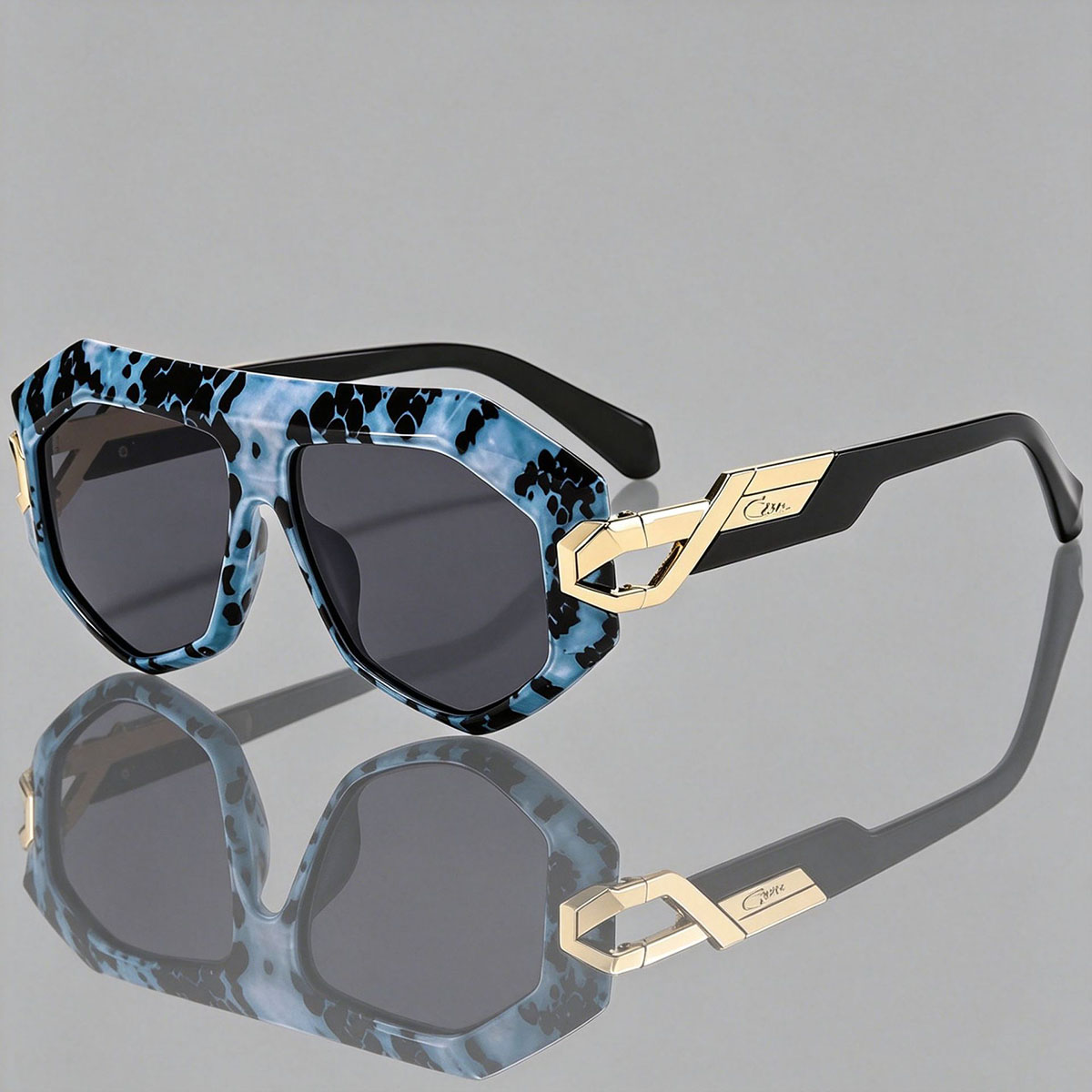 New Large Frame Snake Print Sunglasses for Women with Leopard Print, Fashionable and Stylish Streetwear Men's Shades
