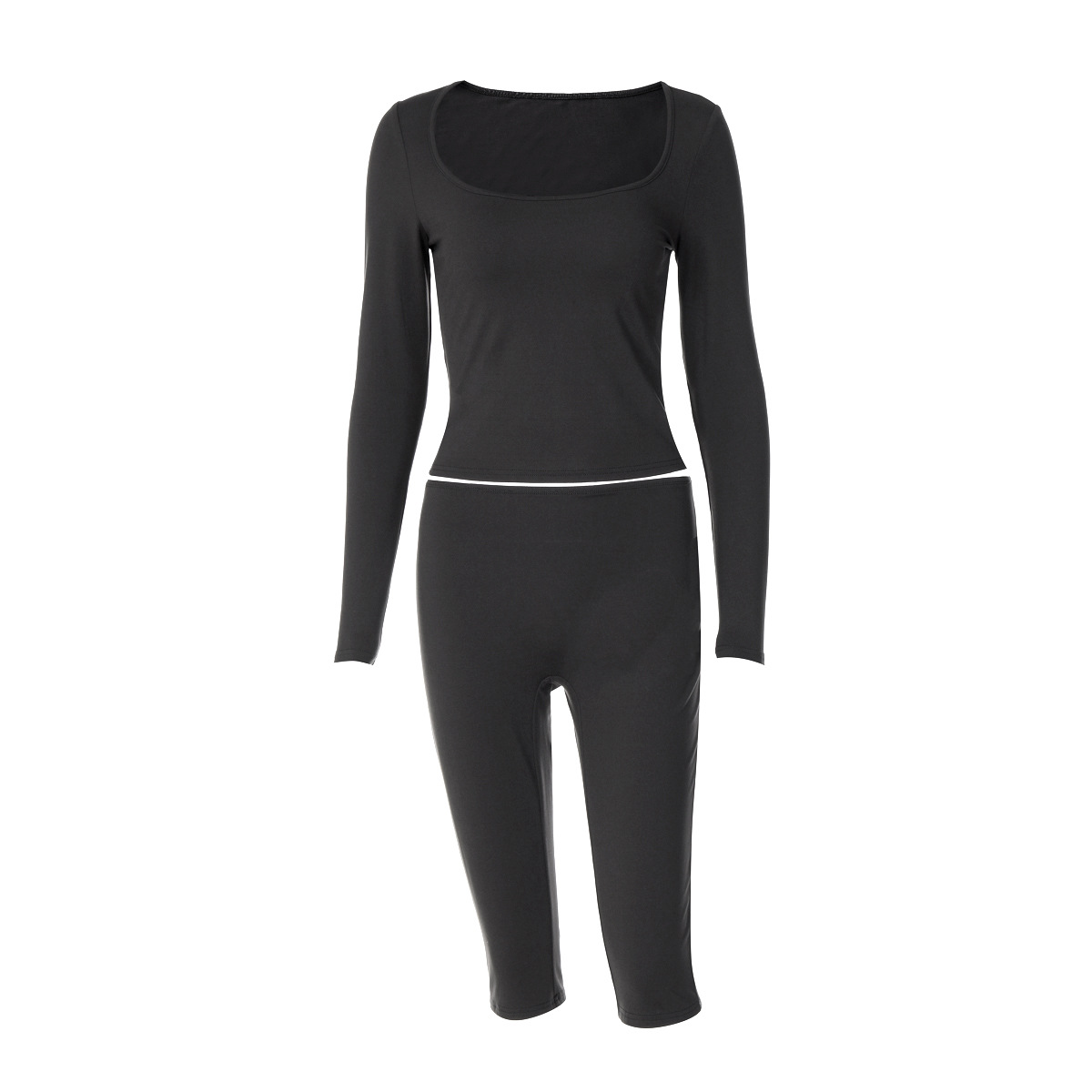 2026 Fall New Fashion Fit Long Sleeve Top Slim Yoga Shorts Sportswear Set