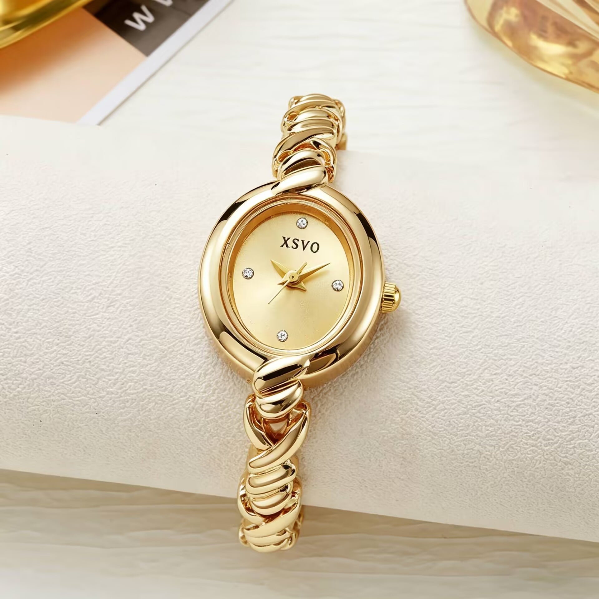 Affordable Luxury Premium Feel Ladies' oval dial bracelet watch Exquisite bracelet set