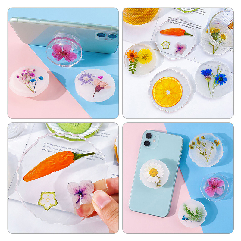 Irregular Round Silicone Coaster Molds Silicone Resin Mold Epoxy Molds for Casting with Resin Cements and Polymer