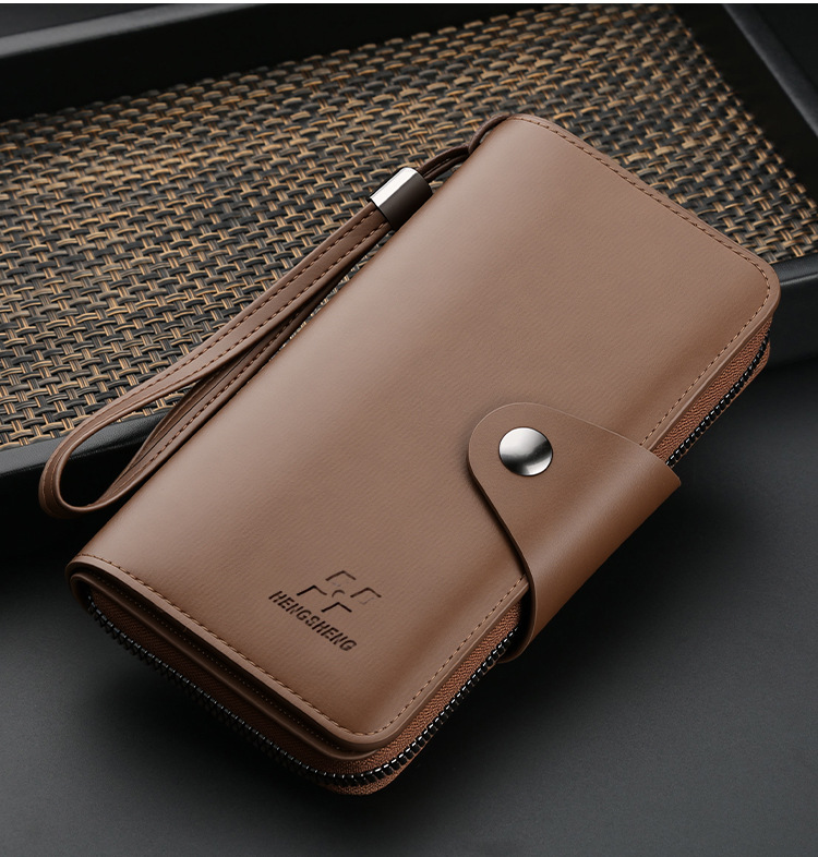2026 New Luxury Men's PU Leather Short Wallet With Zipper Coin Pocket Vintage Big Capacity Male Short Money Purse Card Holder