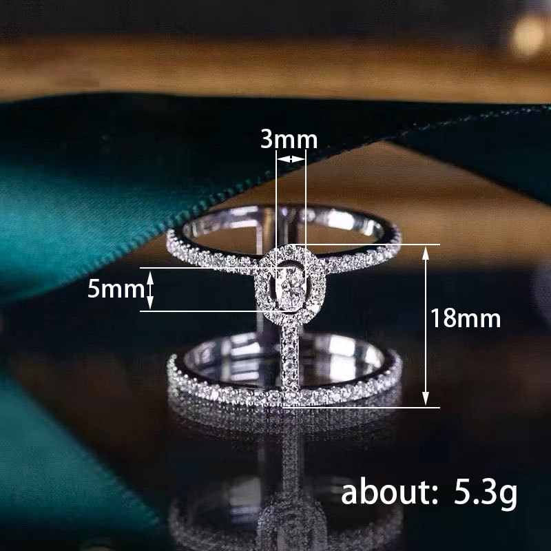 Multi-layer Women Ring Simple Versatile Silver Color Finger Accessories for Party Daily Fashion Jewelry Inlaid Shiny CZ