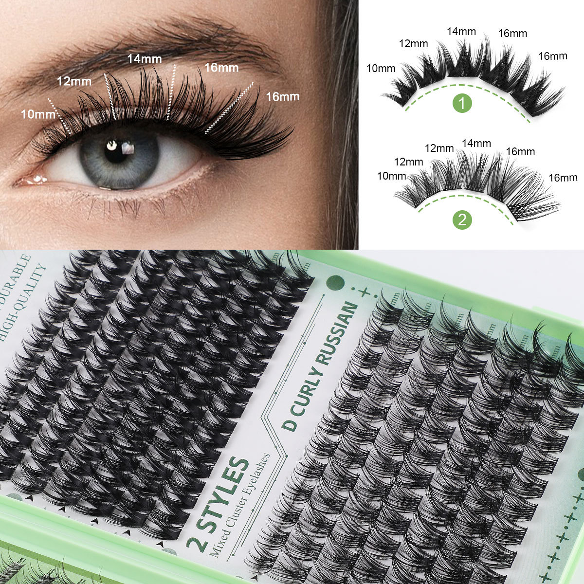 530 Fans Mix Length Eyeslash Extension Personal Eye Lash Professional Makeup Individual Cluster Grafting Wholesal False Eyelash