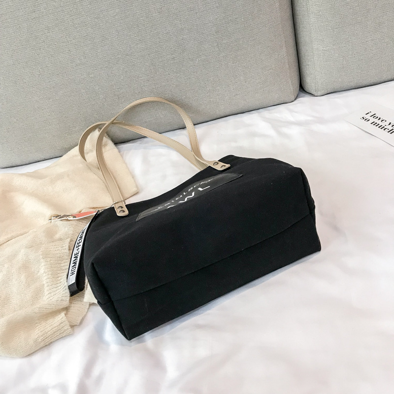 Ladies' trendy new large capacity tote bag Korean version student class shoulder bag versatile hand-held canvas bag