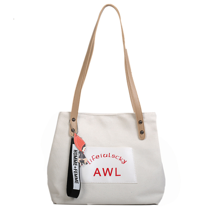 Ladies' trendy new large capacity tote bag Korean version student class shoulder bag versatile hand-held canvas bag