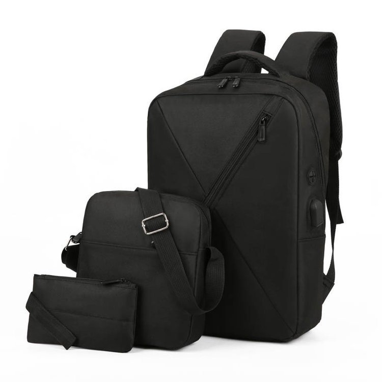 Explosive multifunctional business computer backpack Oxford cloth backpack three piece set