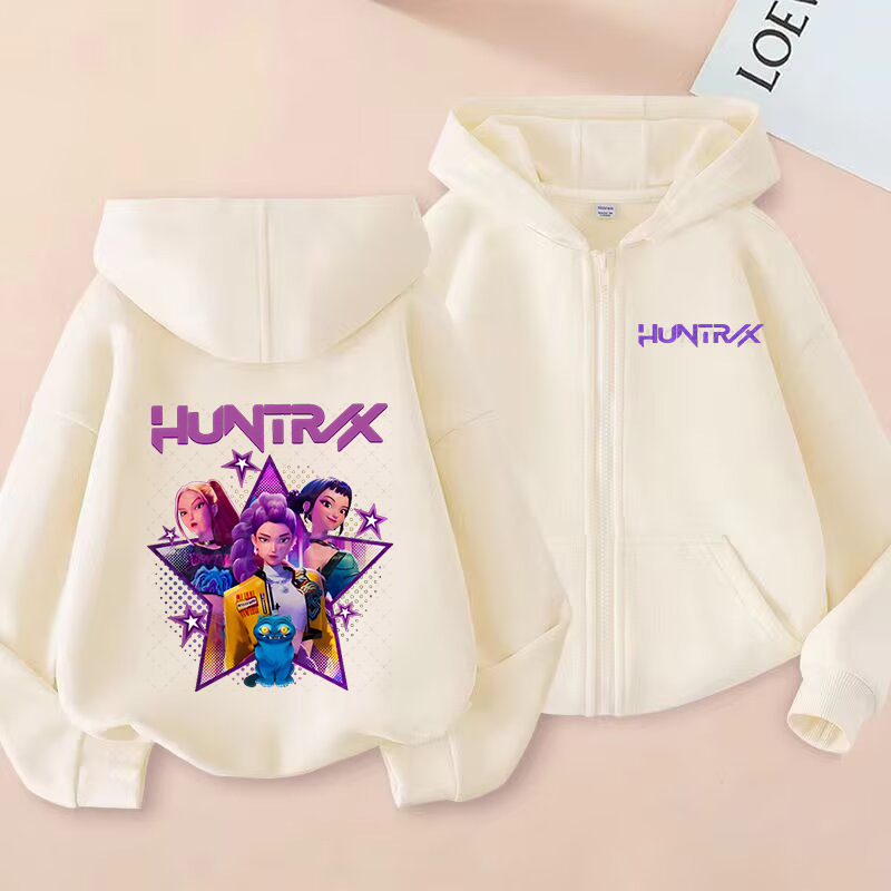 Fashion children's clothing children's cartoon zipper hooded sweatshirt girls' hoodie jacket