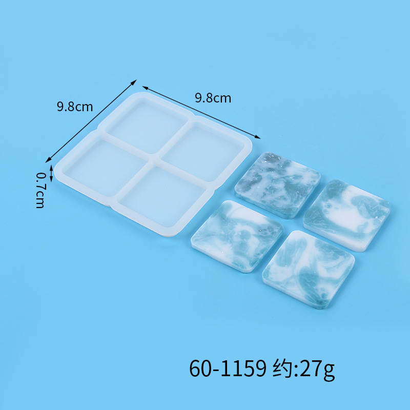 4-Cavity Phone Grip Silicone Mold DIY Square Round Hexagon Coaster Phone Socket Stand Craft Casting Epoxy Resin Mold
