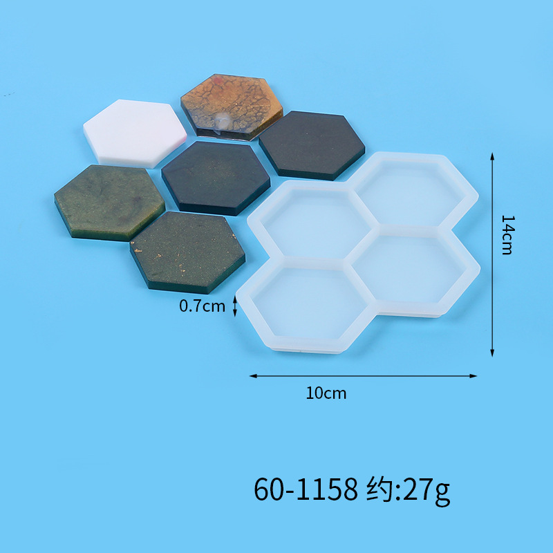 4-Cavity Phone Grip Silicone Mold DIY Square Round Hexagon Coaster Phone Socket Stand Craft Casting Epoxy Resin Mold