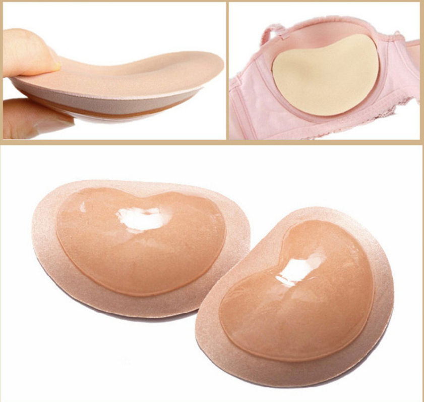 2-pack heart-shaped breast pads, self-adhesive sponge pads, inserts, underwear accessories, thickened and detachable breast pads