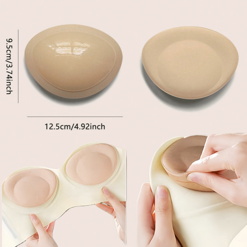2-pack heart-shaped breast pads, self-adhesive sponge pads, inserts, underwear accessories, thickened and detachable breast pads