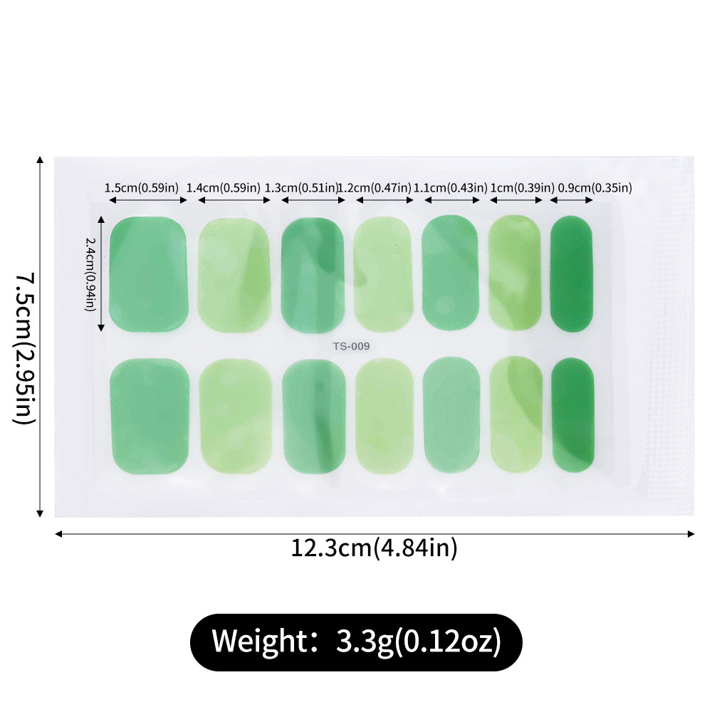 14Tips Gel Nail Sticker Color-changing Nail Stickers Semi-Cured Gel Nail Wrap Fashion Color Long Lasting Full Cover Waterproof N