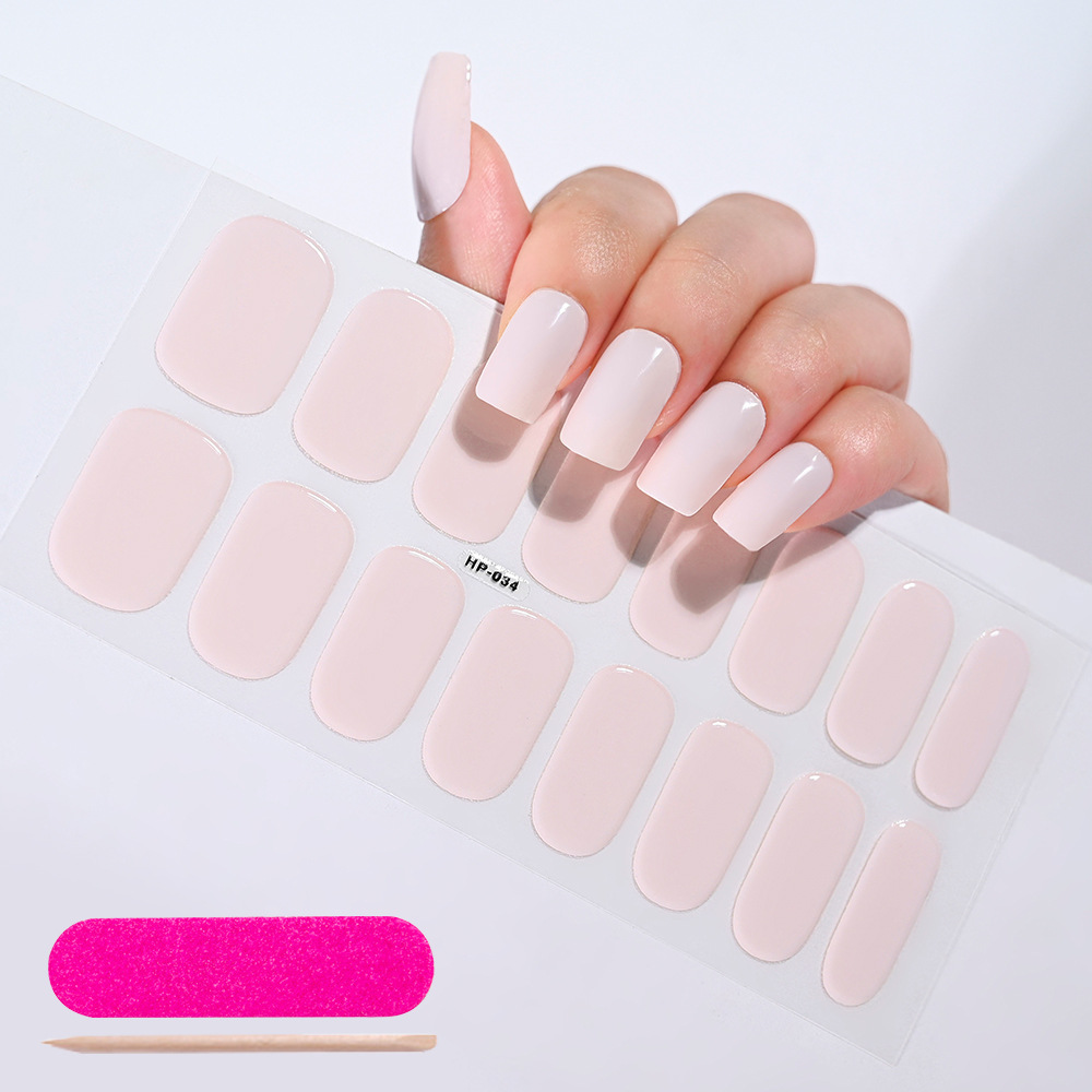 UV Semi-Cured Gel Nail Wraps Stickers Strips French Long Lasting Full Cover LED Gel Semi Cured Nail Sliders For Nail Extension