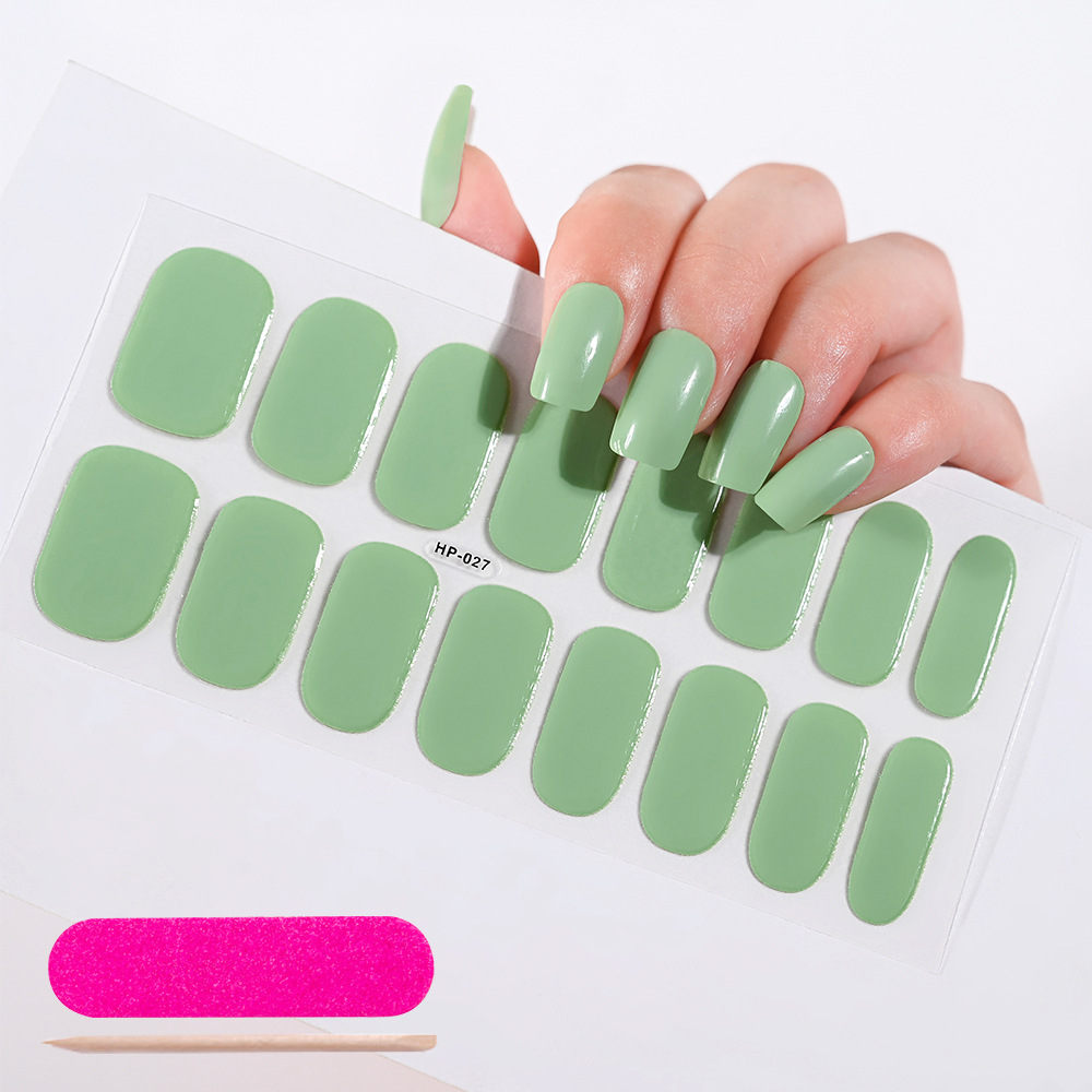 UV Semi-Cured Gel Nail Wraps Stickers Strips French Long Lasting Full Cover LED Gel Semi Cured Nail Sliders For Nail Extension