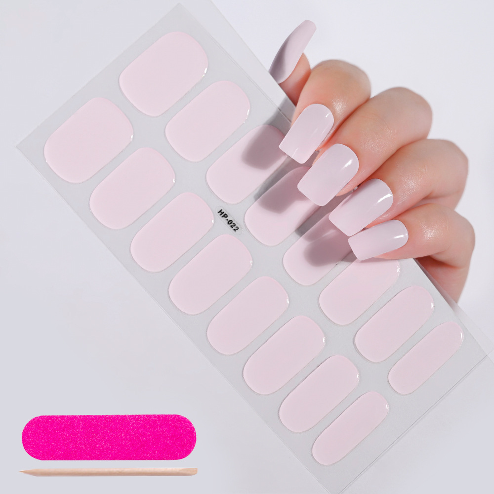 UV Semi-Cured Gel Nail Wraps Stickers Strips French Long Lasting Full Cover LED Gel Semi Cured Nail Sliders For Nail Extension