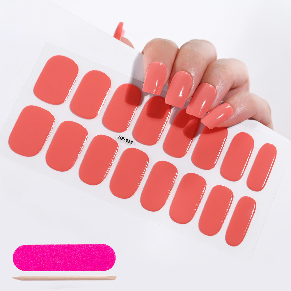 UV Semi-Cured Gel Nail Wraps Stickers Strips French Long Lasting Full Cover LED Gel Semi Cured Nail Sliders For Nail Extension