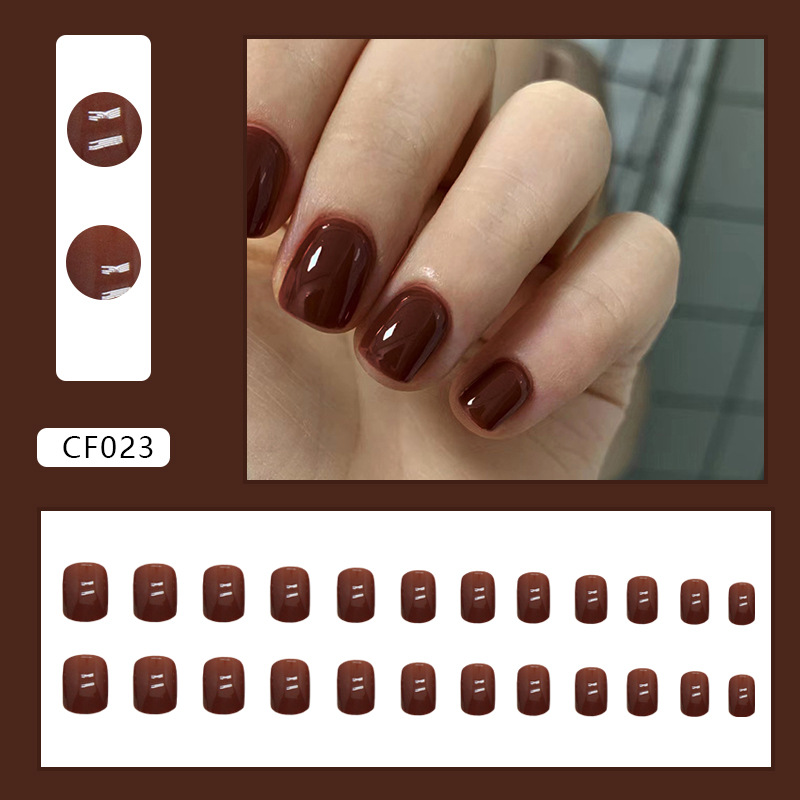 24Pcs Medium length Square Head Europe United States Fake Nail Sweet Girl Glitter False Nails Full Removable Press on Nail Art