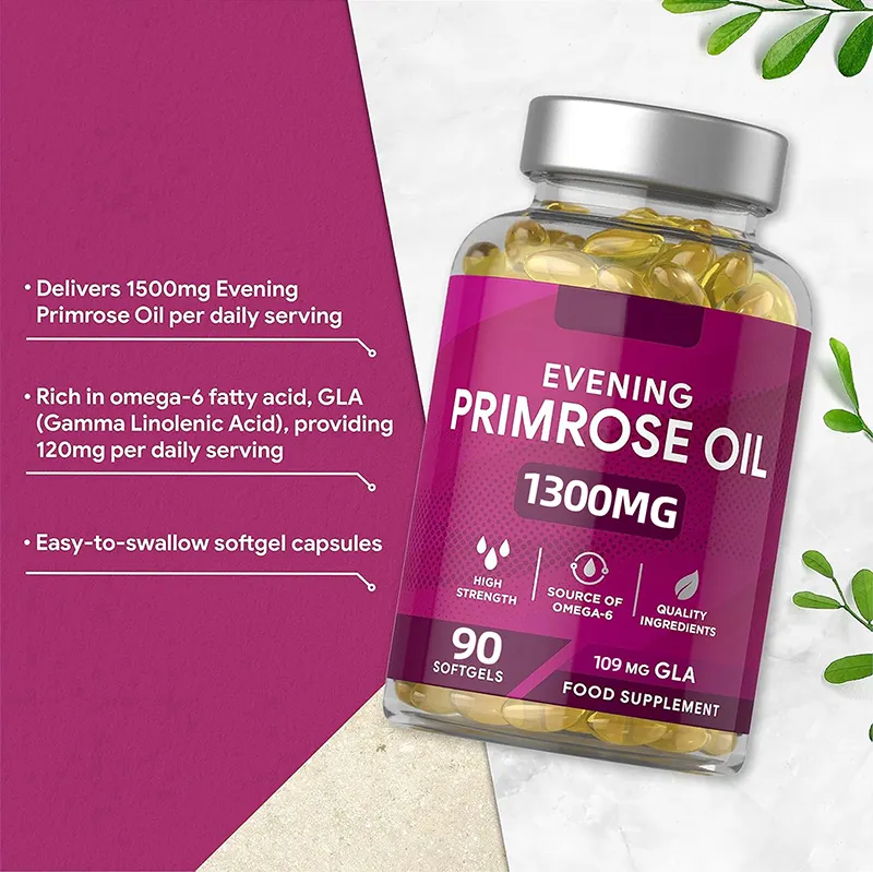 Evening Primrose Oil Supplement Capsules 90 Capsules - Supports Hormonal Balance Omega supplements