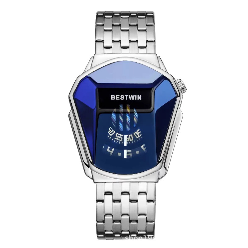 Hot selling blue light glass drill disc display alloy stainless steel with waterproof watch