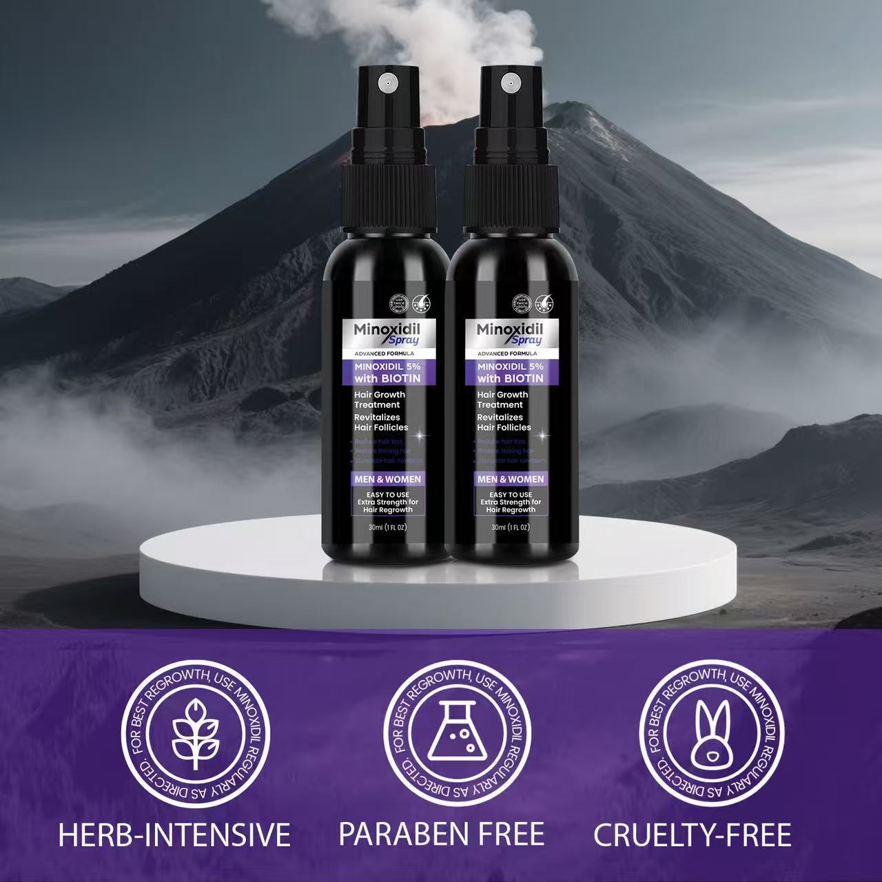 2*30MLHair Growth Essential Loss Regrowth Treatment Strengthens Hair Nourishes Scalp Light Weight Non Greasy Improve Circulation