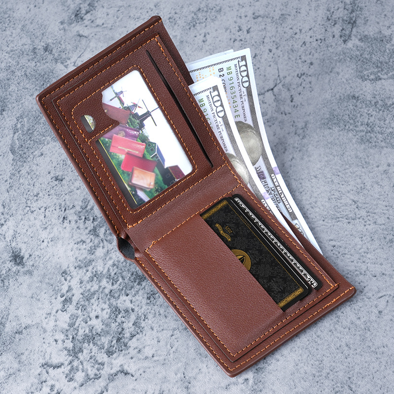 Fashionable new men's short wallet men's trendy light luxury $100 pattern  versatile and handsome coin purse wallet wallet