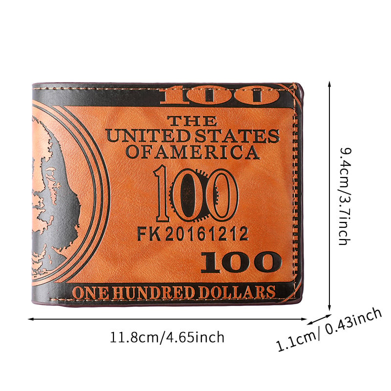 Fashionable new men's short wallet men's trendy light luxury $100 pattern  versatile and handsome coin purse wallet wallet