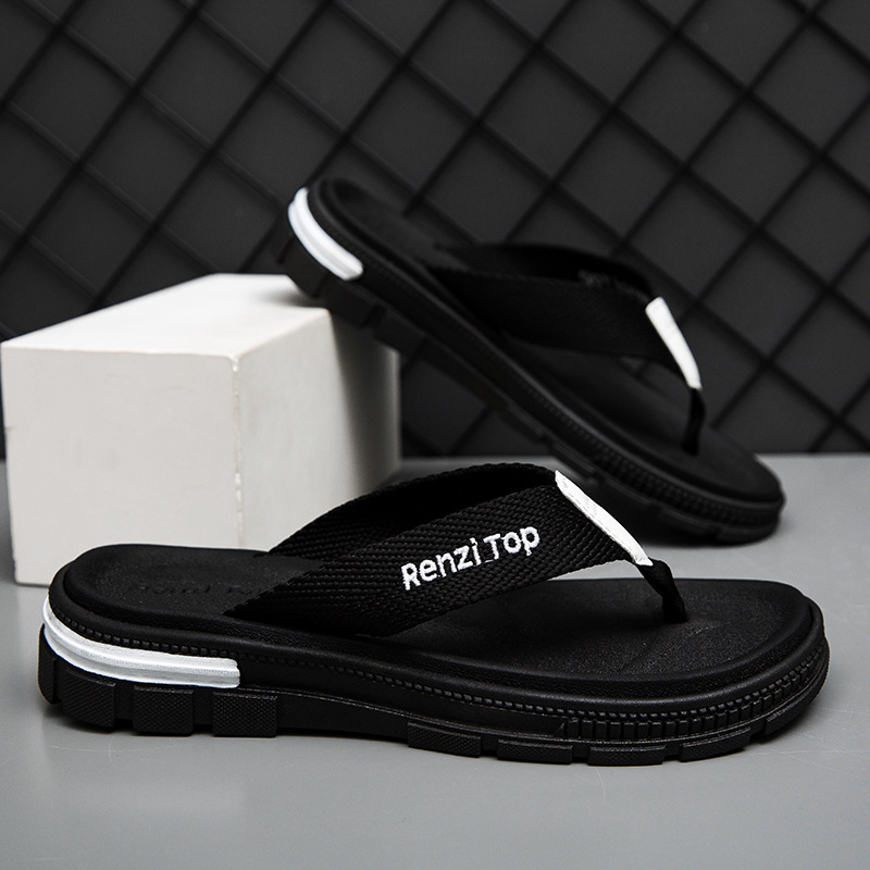 Summer men's versatile and trendy flip flops  high-end and non slip slippers  fashionable casual sandals for wearing outside