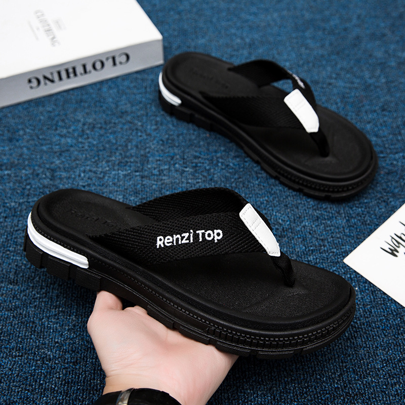 Summer men's versatile and trendy flip flops  high-end and non slip slippers  fashionable casual sandals for wearing outside