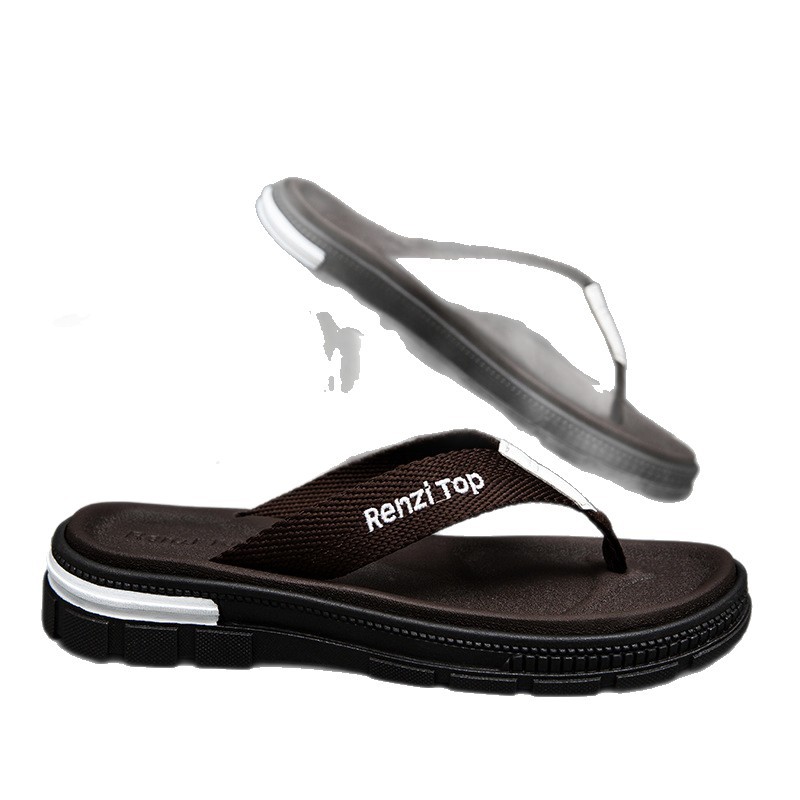 Summer men's versatile and trendy flip flops  high-end and non slip slippers  fashionable casual sandals for wearing outside