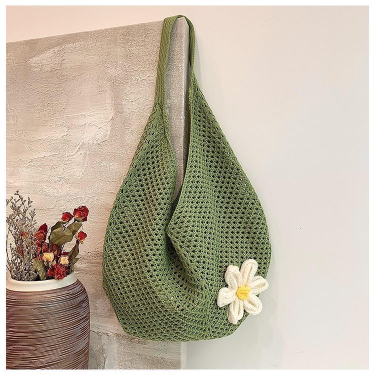 Trendy Hollow Out Weave Straw Bag Bohemian Style Beach Handbag Hollow Tote Bag Large Capacity Lazy Style Beach Bag Shopping