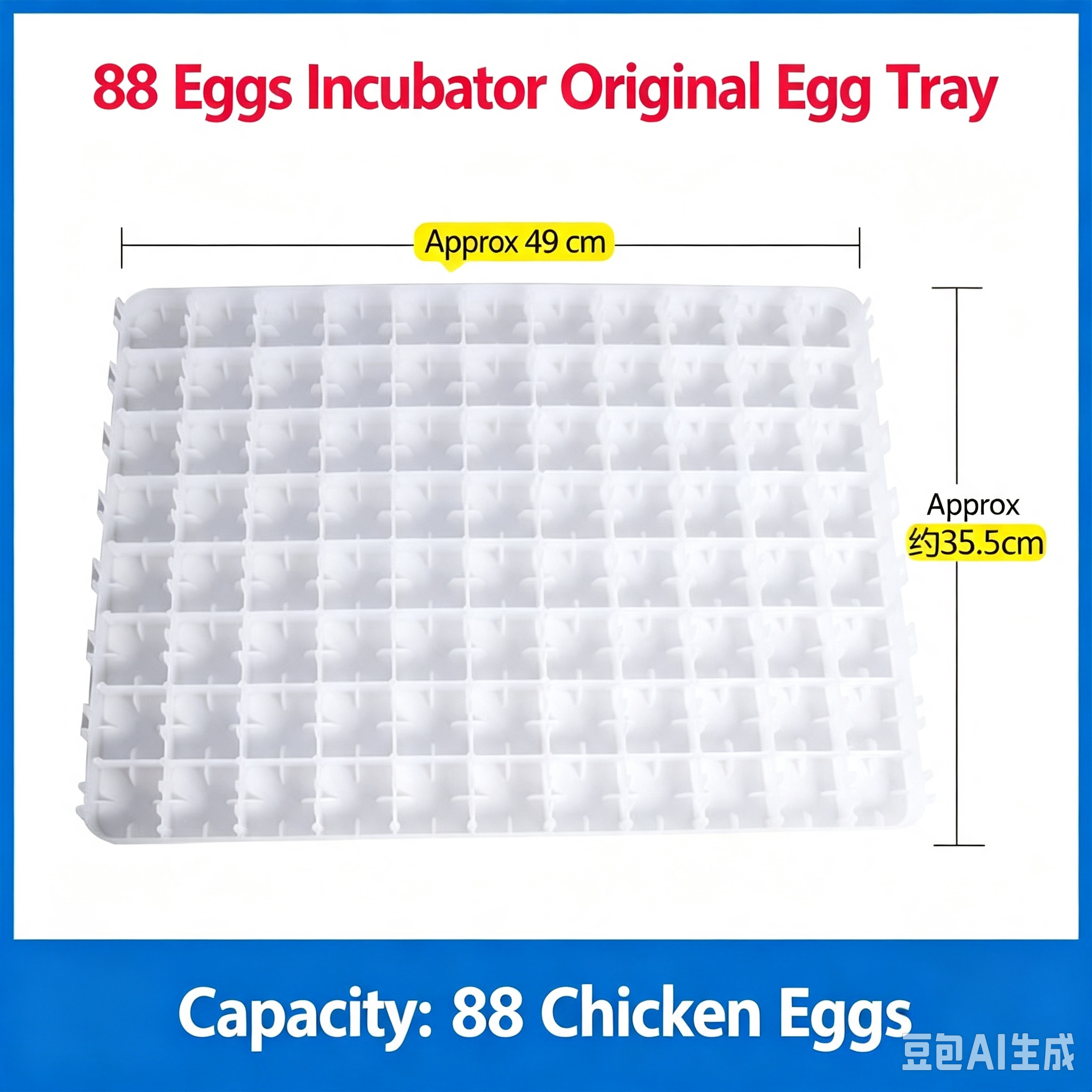 2 Plates for 88/112/221 Egg Incubator Tray, Portable Thickened Multifunctional Hatching Tray for Chicken Duck Fertile Eggs