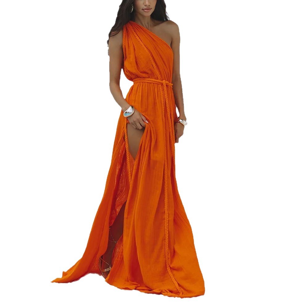 Free delivery of high-quality 2026 new summer women's clothing hot selling beach vacation tied rope dress
