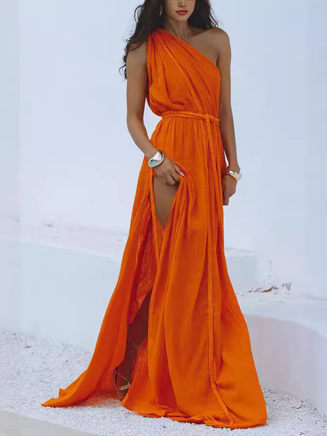 Free delivery of high-quality 2026 new summer women's clothing hot selling beach vacation tied rope dress