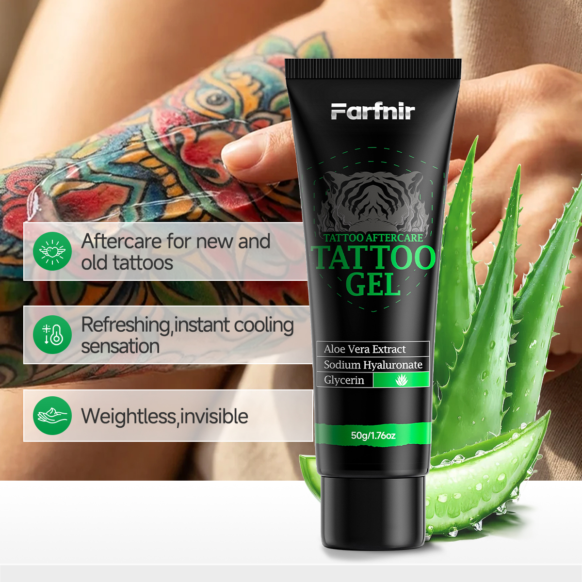 3set Tattoo care kit moisturizes and nourishes the skin, presents vibrant colors, and gently cares for the tattoo