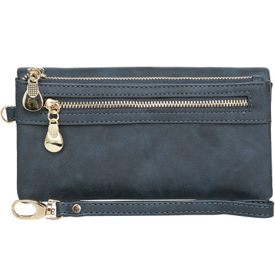 High quality Black Friday Big Capacity Women's Wallets Leather Double Zipper Day Clutch Purse Wristlet Card