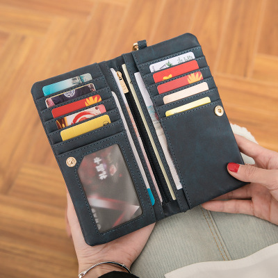 High quality Black Friday Big Capacity Women's Wallets Leather Double Zipper Day Clutch Purse Wristlet Card