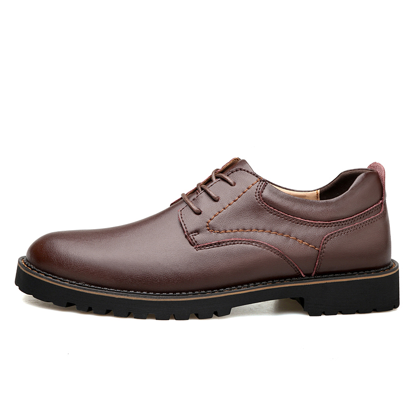 SocNoDn Men's Formal Shoes 2026 Spring Autumn Casual Leather Shoes Male Business Footwear Lace Up Work Shoes Comfortable