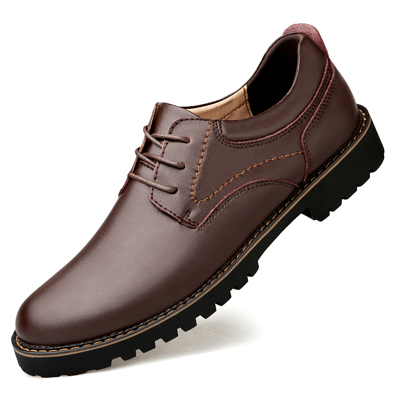 SocNoDn Men's Formal Shoes 2026 Spring Autumn Casual Leather Shoes Male Business Footwear Lace Up Work Shoes Comfortable