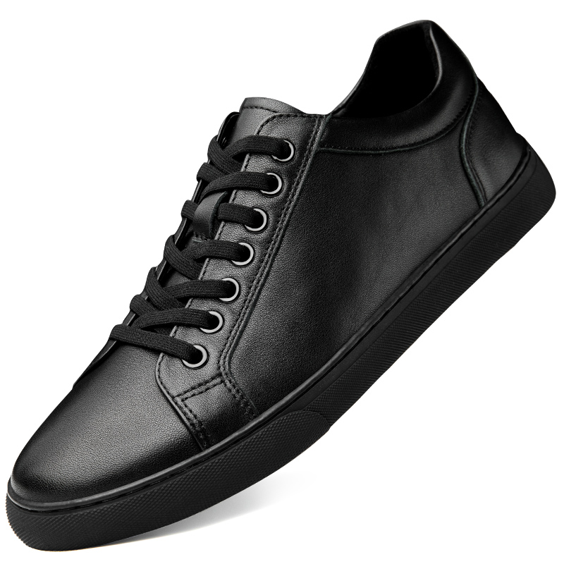 SocNoDn Men's Leather Sneakers 2026 Spring Autumn Casual Shoes Genuine Leather Fashion Board Shoes Walking Footwear New