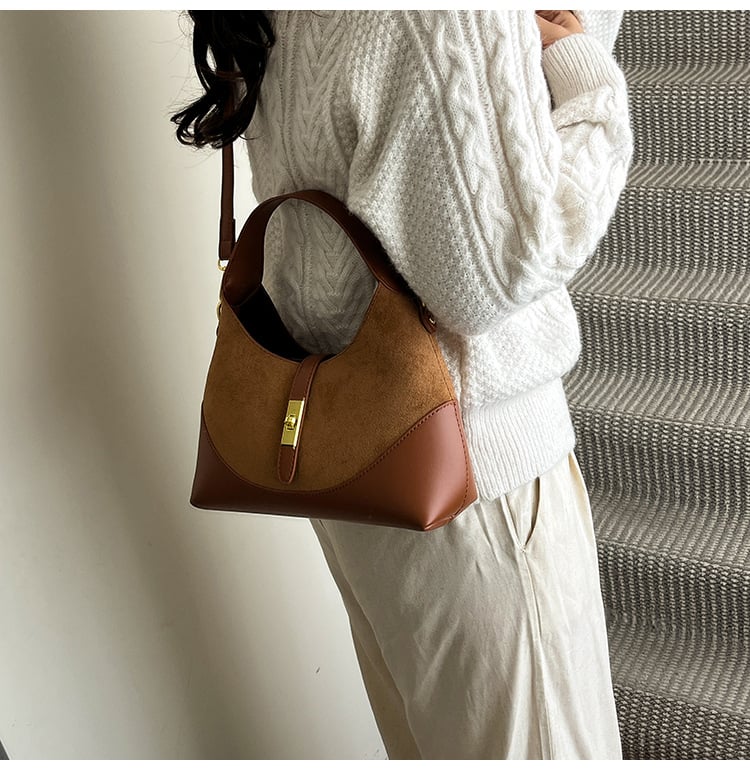 Advanced Women's handbag New Fashionable Crossbody Bag Frosted Retro Popular hand-held dumpling Bag