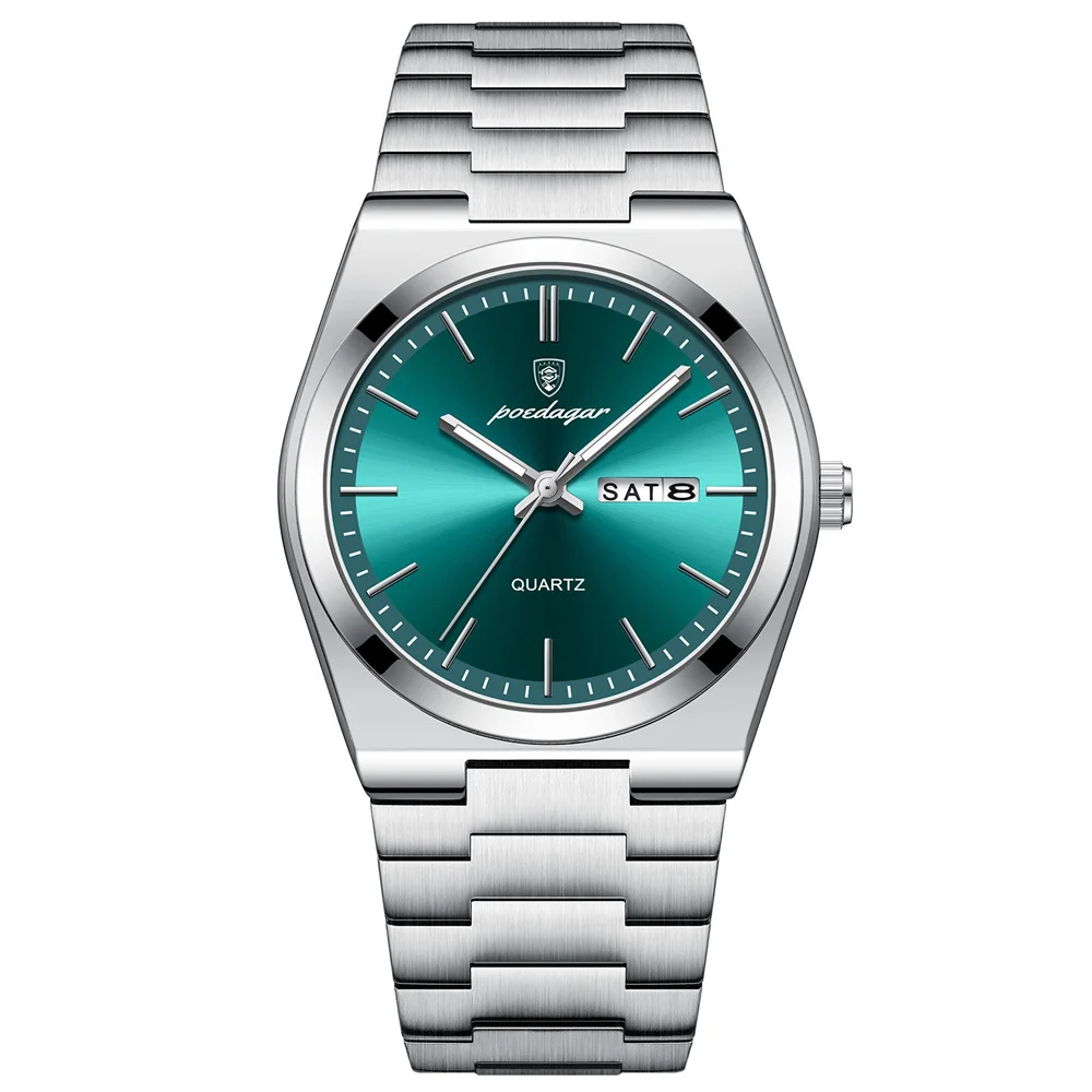 Luxury Quartz Man Wristwatch Sport Men Watches Waterproof Luminous Date Week Stainless Steel Men's Watch Male Reloj