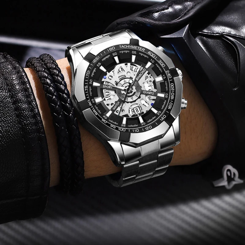Business Men's Watches Waterproof Calendar Luminous Fashion Quartz Watch For Man Stainless Steel Male Clock Reloj Hombre