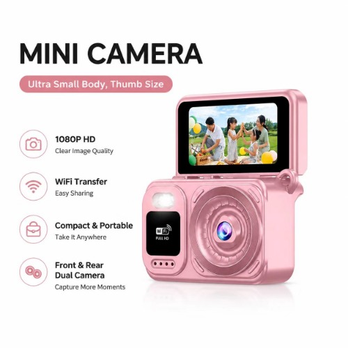Digital Camera Children Cameras with 1.47 Inch Screen Flash Lamp Video Recorder  Compact Cam Student Small Camcorder