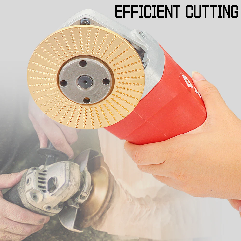 3PCS  Golden Wood Carving Disc Set For 4" Angle Grinder Wood Shaping Wheel Grinding Shaping Disc For Wood Cutting