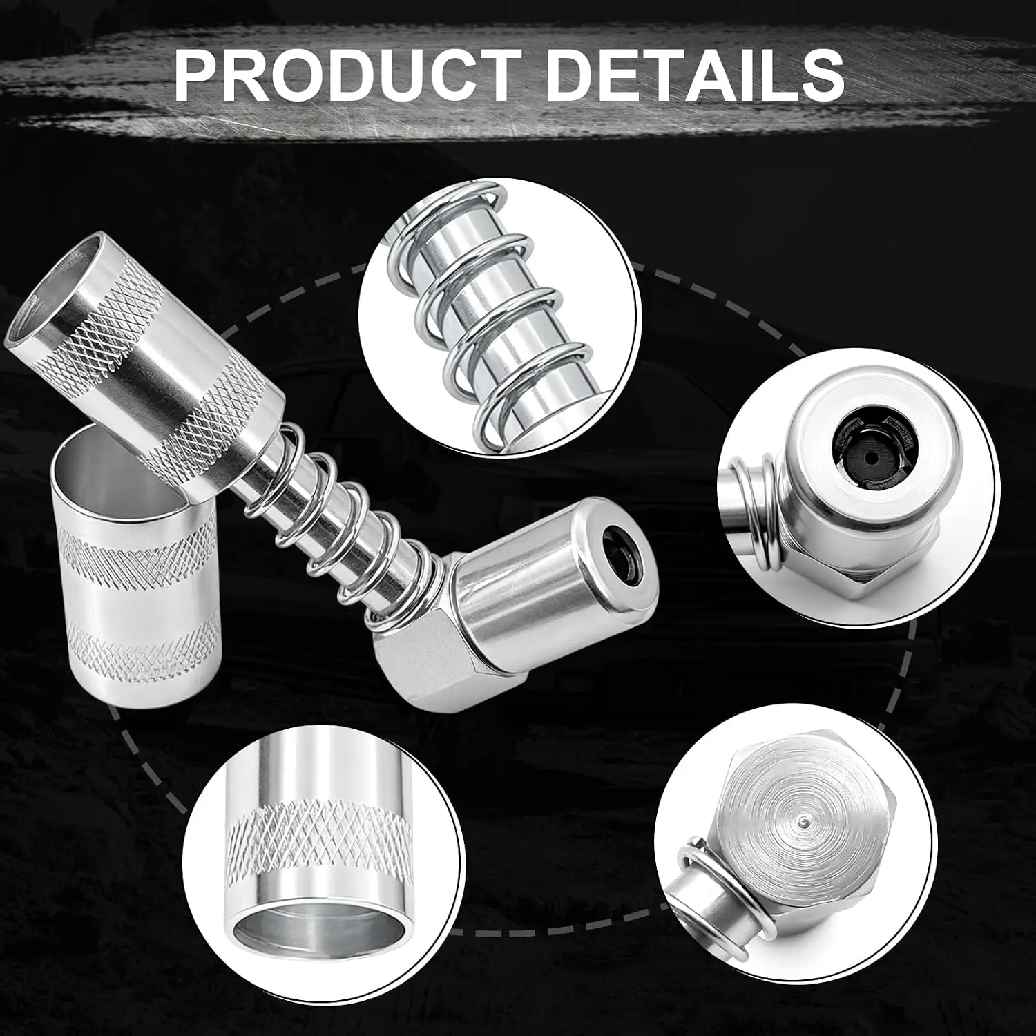 90 Degree Grease Coupler Adapter, Non Slip Right Angle Grease Gun Coupler Fittings in Tight Spaces, Lubrication Tool with Sleeve